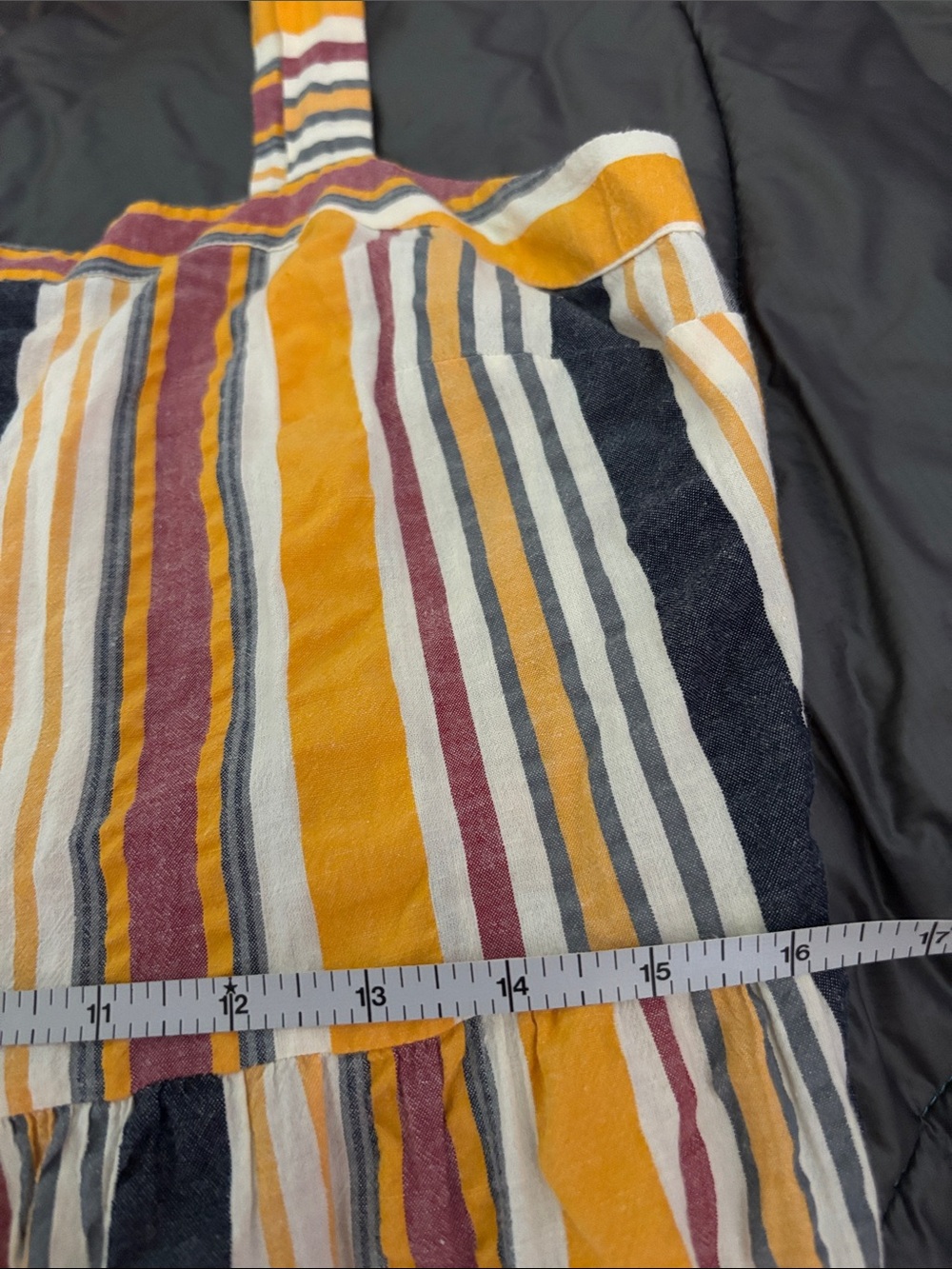 Loft Striped Maxi Dress in Yellow Mauve Navy Women’s Size 10 Like New - Picture 6 of 6